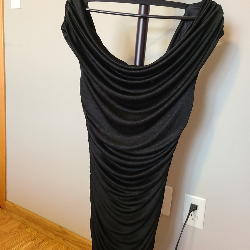Black slinky cocktail dress